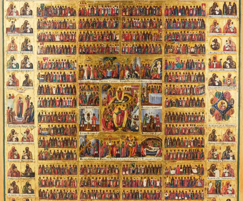 Magnificent holidays with an annual menaion and a two-row cycle of Theotokos icons. 19th century. 