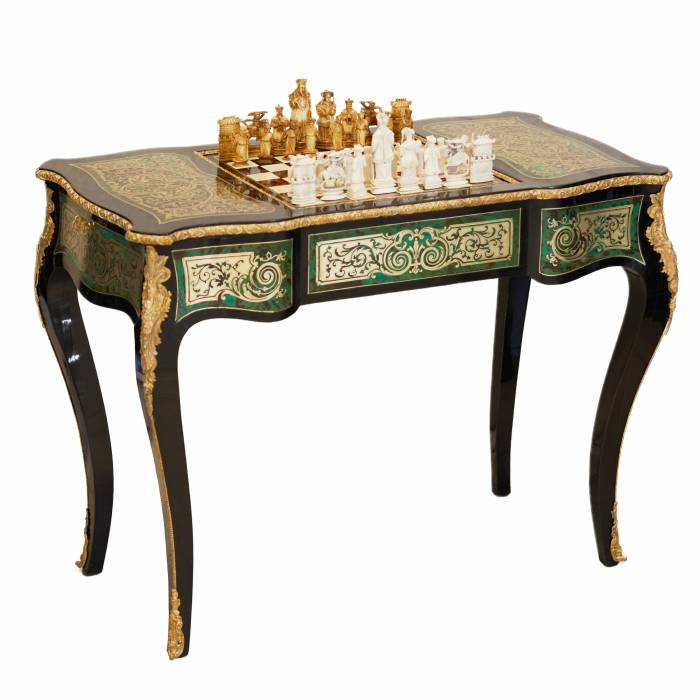 Game chess table in Boulle style. France. Turn of the 19th-20th century. 