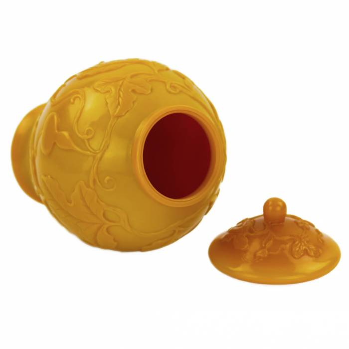 Китайская ваза-урна желтого Пекинского стекла 19 века.