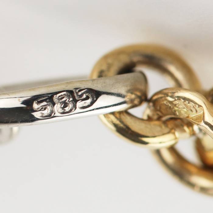 Chaîne russe en or pour montres de poche avec pendentif en forme de diamant. Le tournant des XIXe-XXe siècles. 