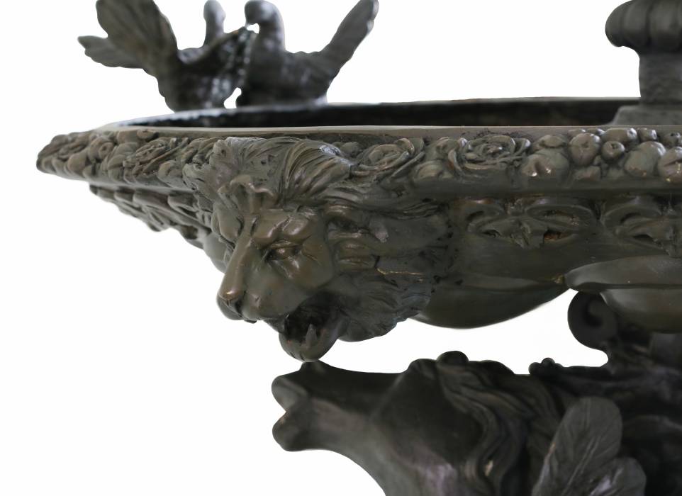 Large bronze fountain with two bowls by Francis Joseph Duret (1804-1865). 