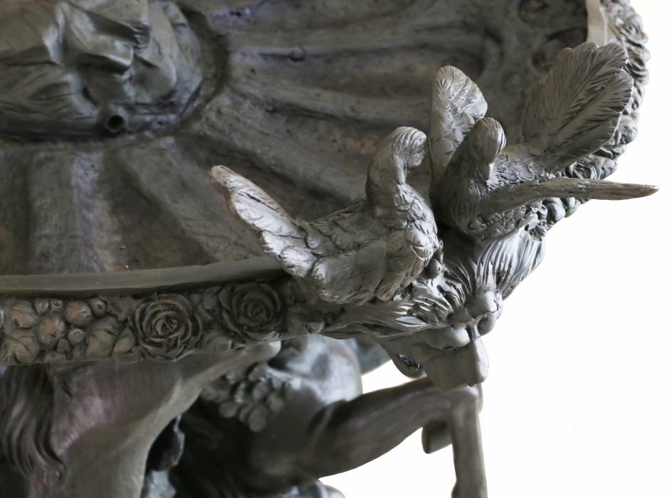 Large bronze fountain with two bowls by Francis Joseph Duret (1804-1865). 