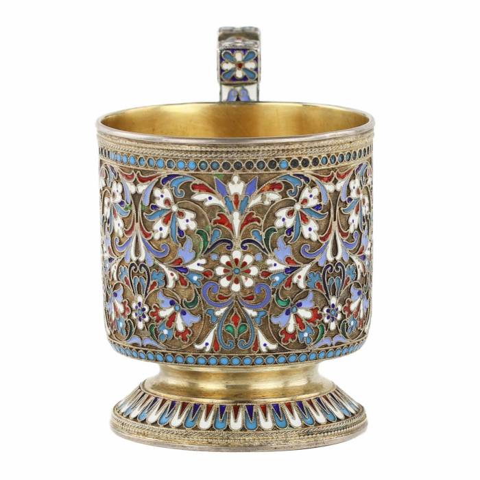 N.V. Alekseev. Porte-verre en argent et émaux cloisonnés. Moscou. Le tournant des XIXe et XXe siècles.