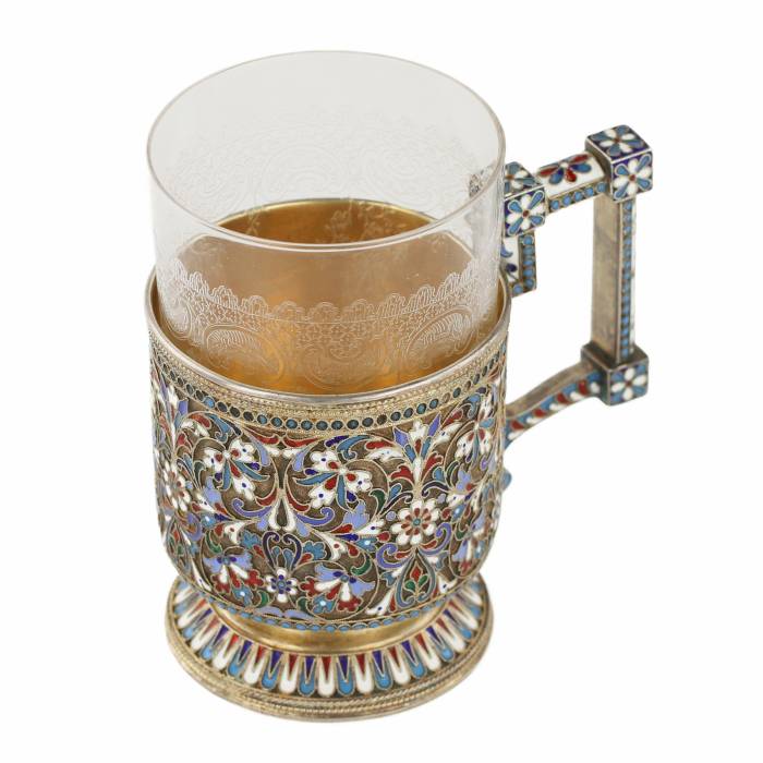 N.V. Alekseev. Porte-verre en argent et émaux cloisonnés. Moscou. Le tournant des XIXe et XXe siècles.