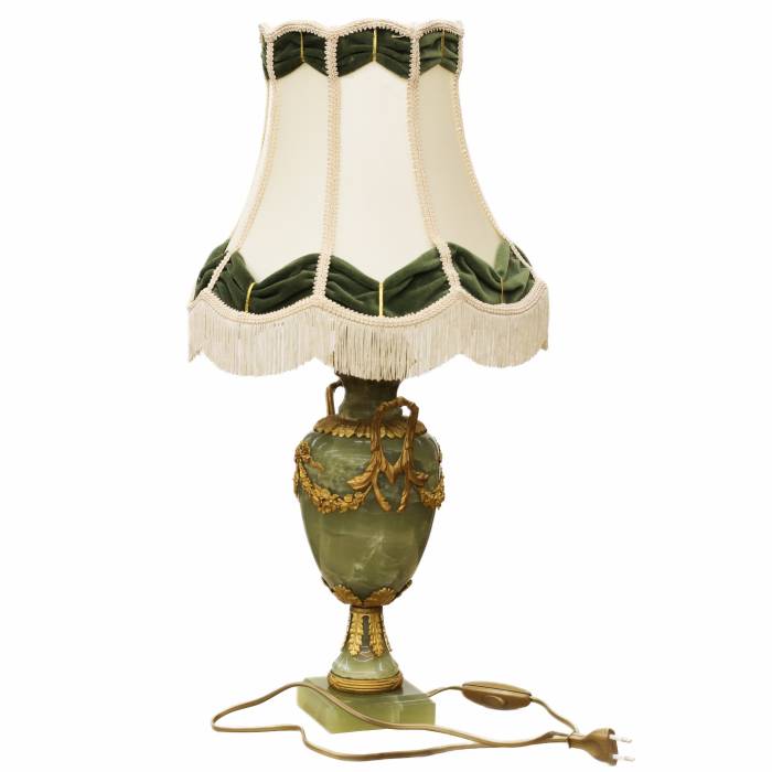 Classic onyx lamp on a column. Western Europe 20th century. 