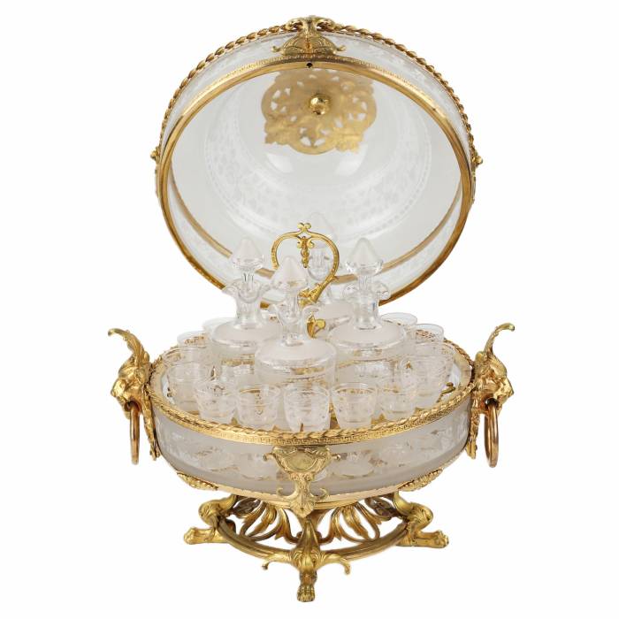 Ликерный бар из стекла и позолоченной бронзы периода Belle Époque. Baccarat. Франция. 