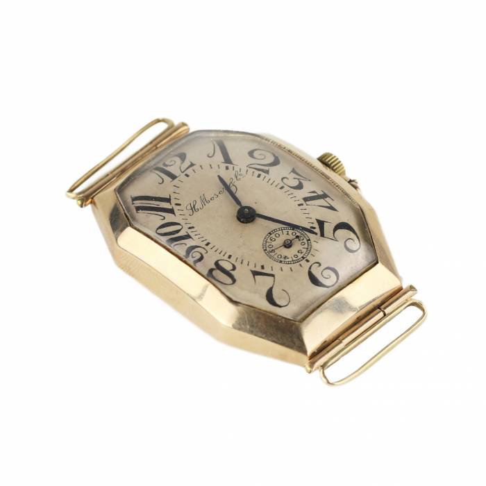 Gold Moser wristwatch. 1920-40. 
