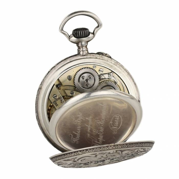 Silver pocket watch by Pavel Bure. Late 19th century. 