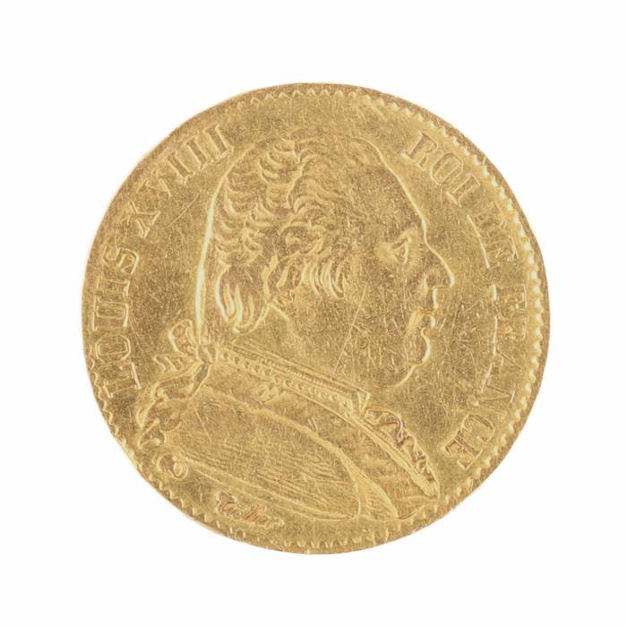 Золотая монета  20 франков  1815 года.