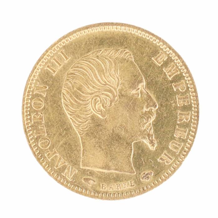 Gold coin 5 francs. France. 1857 