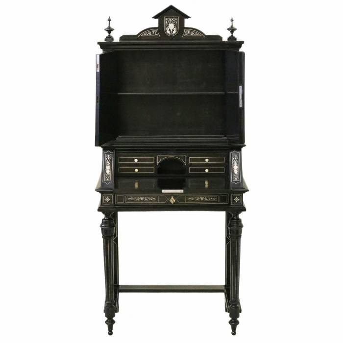 A superb Italian ebony and ivory cabinet from the late 19th century. 