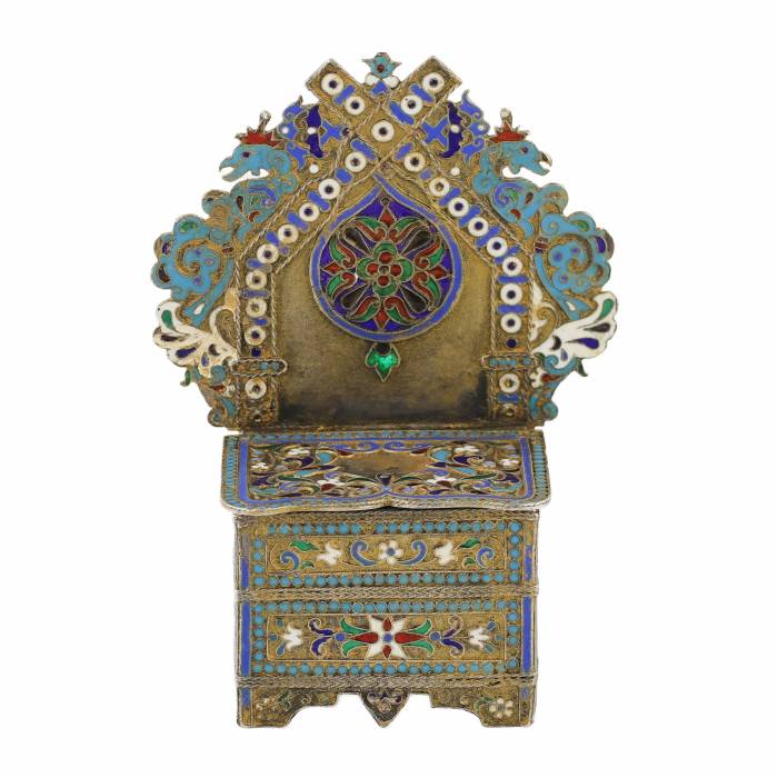Krievu sudraba sālstrauks ar emalju Maskava 1887, 