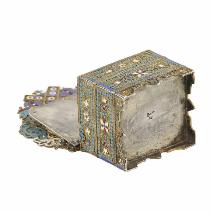 Krievu sudraba sālstrauks ar emalju Maskava 1887, 