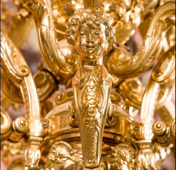 Franču lustra Napoleona III zeltītā bronzā. XIX gs. 