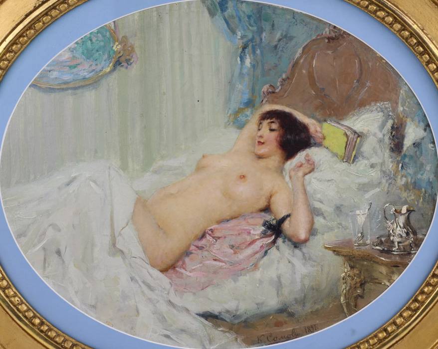 Painting Nude girl, K.Somov, 1897 