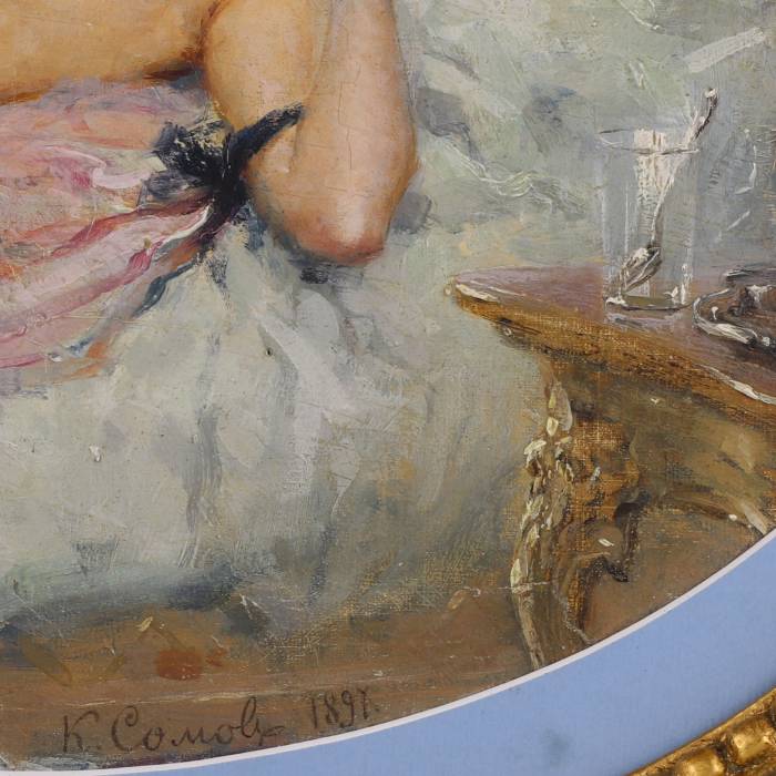 Painting Nude girl, K.Somov, 1897 