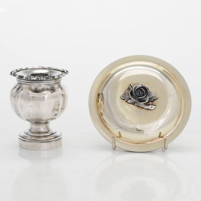 Silver teapot-samovar for serving hot drinks. Shper Adolf. Saint Petersburg, 1843