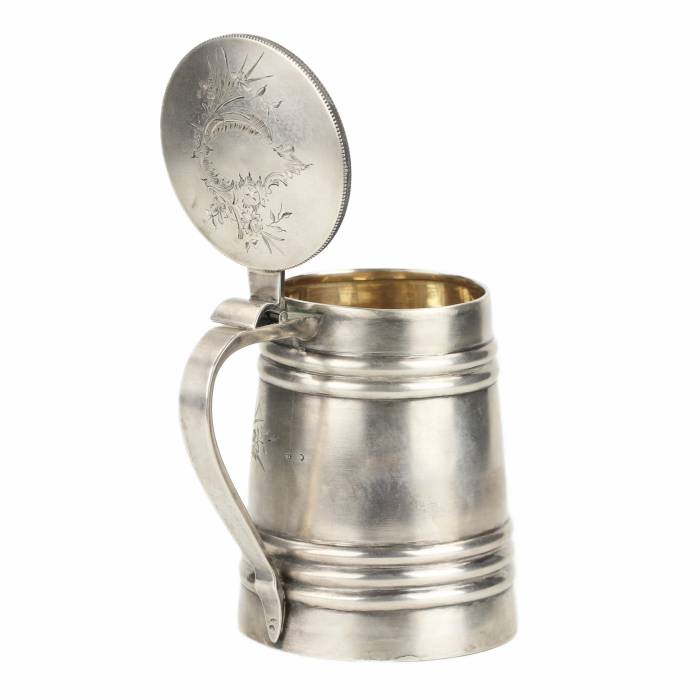 Russian silver beer mug. Sokolov V. T. Moscow 1899-1908 
