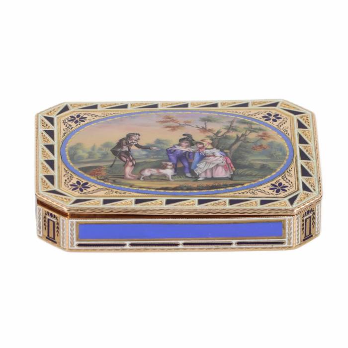 Rare tabatière russe en or et émail, Pierre Termin, Saint-Pétersbourg, 1800 