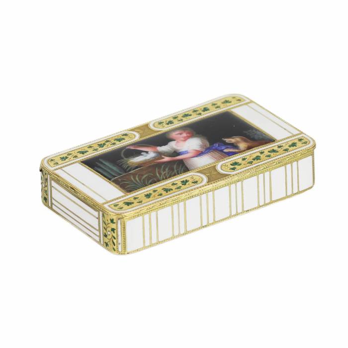 NAMELLED GOLD SNUFF BOX, FRÈRES JORDAN GERMANY, HANAU, CIRCA 1800