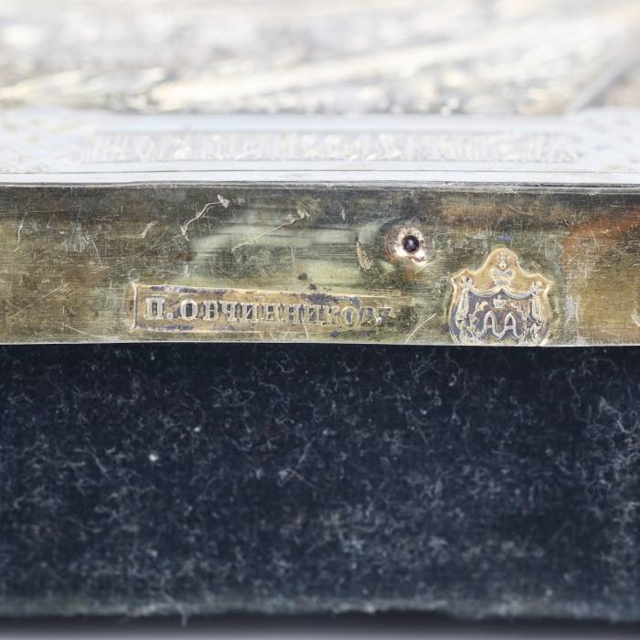 Icon of the Lord Almighty with a silver frame. P.A. Ovchinnikov firm. Moscow, 1866