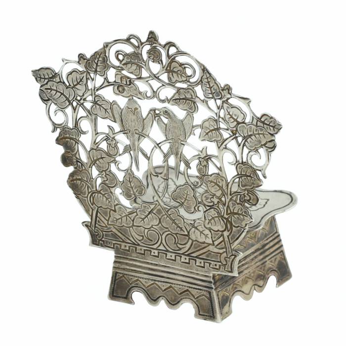 Russian silver salt cellar in the shape of a throne. Mikhail Goloshchanov. Moscow 1899-1908 