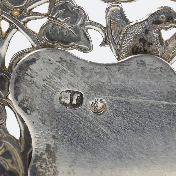 Russian silver salt cellar in the shape of a throne. Mikhail Goloshchanov. Moscow 1899-1908 