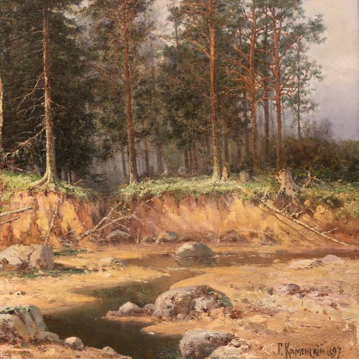 Картина Сосновый лес. Каменский Гавриил Павлович 1897 год