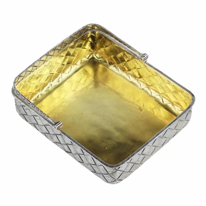 Silver biscuit bowl in the form of a wicker basket, St. Petersburg, 1878 
