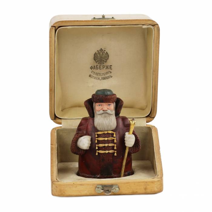 HARDSTONE FIGURE “BOYAR”. FABERGÉ ST PETERSBURG, WORKSHOP OF PYOTR KREMLEV, 1915–1917