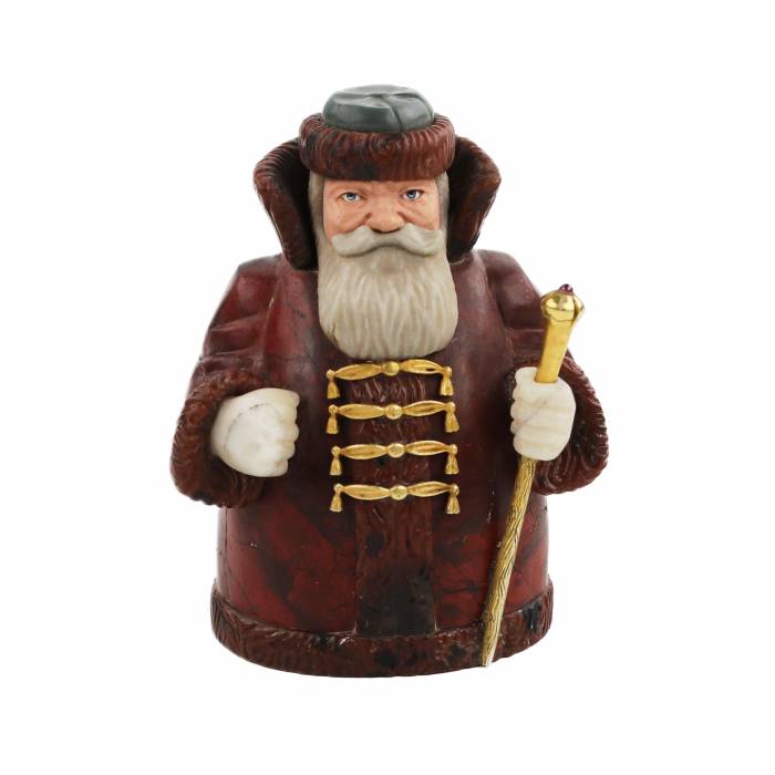 HARDSTONE FIGURE “BOYAR”. FABERGÉ ST PETERSBURG, WORKSHOP OF PYOTR KREMLEV, 1915–1917