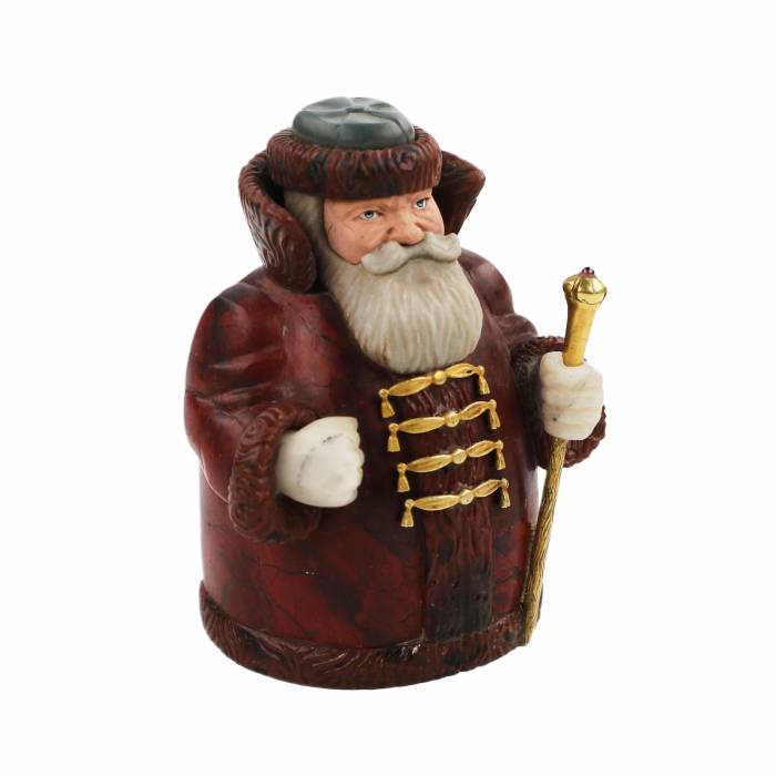 HARDSTONE FIGURE “BOYAR”. FABERGÉ ST PETERSBURG, WORKSHOP OF PYOTR KREMLEV, 1915–1917