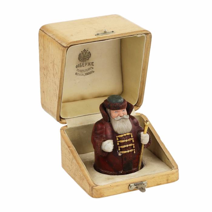 HARDSTONE FIGURE “BOYAR”. FABERGÉ ST PETERSBURG, WORKSHOP OF PYOTR KREMLEV, 1915–1917