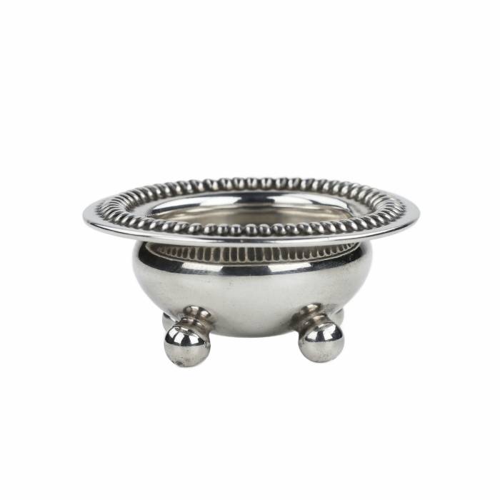 SUDRABA SĀLS TRAUCIŅŠ UZ TRIJĀM LODVEIDA KĀJIŅĀM GORHAM SILVER CO., ASV, XX GS.