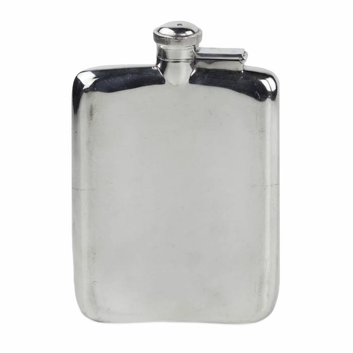 SILVER HIP FLASK. MAPPIN & WEBB. SHEFFIELD, ENGLAND. 1918