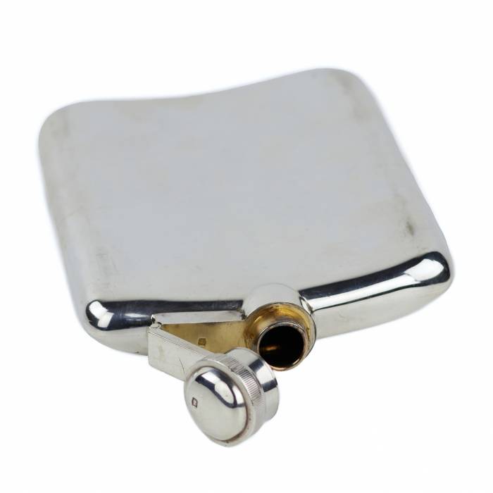 SILVER HIP FLASK. MAPPIN & WEBB. SHEFFIELD, ENGLAND. 1918