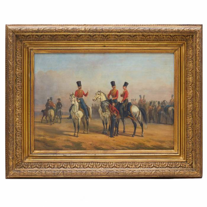 OFFICERS OF THE CUIRASSIER REGIMENT OF THE RUSSIAN IMPERIAL GUARD ON PARADE. 1845  
