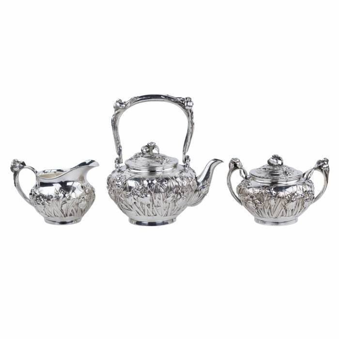 SILVER TEA SET JAPAN, MEIJI PERIOD (1868-1912) 