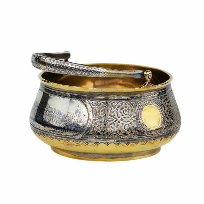 SWEETMEAT BASKET WITH VIEWS OF MOSCOW PAVEL OVCHINNIKOV FIRM, MOSCOW, RUSSIA, 1875