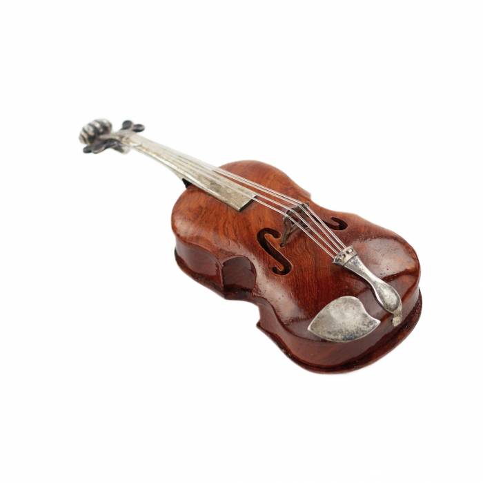 A MINIATURE SILVER VIOLIN IN A CASE, EUROPE, EARLY 20TH CENTURY 