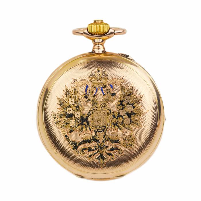 MONTRE DE POCHE À L’AIGLE BICÉPHALE DE RUSSIE  RUSSIE, PAVEL BUHRÉ, VERS 1900–1903