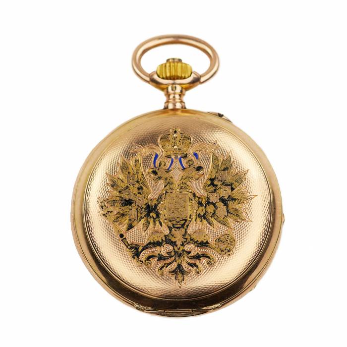 MONTRE DE POCHE À L’AIGLE BICÉPHALE DE RUSSIE  RUSSIE, PAVEL BUHRÉ, VERS 1900–1903