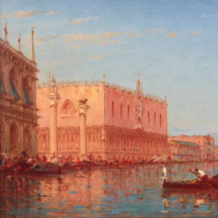 CHARLES-CLÉMENT CALDERON (1870–1906). ВИД НА ДВОРЕЦ ДОЖЕЙ И ПЛОЩАДЬ САН-МАРКО В ВЕНЕЦИИ ФРАНЦИЯ / ВЕНЕЦИЯ, РУБЕЖ XIX – XX ВЕКА