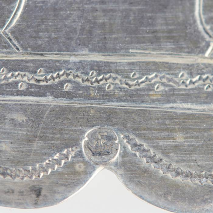 SILVER SALT CELLAR IN THE FORM OF A THRONE WITH AN OPENWORK BACK RUSSIA, KOSTROMA, 1880s–1890s