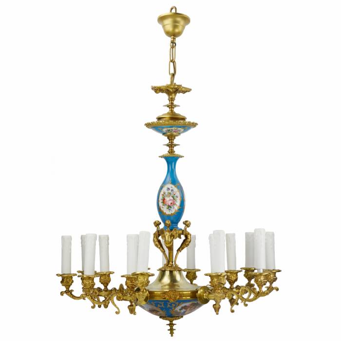 A 15-candle chandelier in the Louis XVI style. Sevres. 