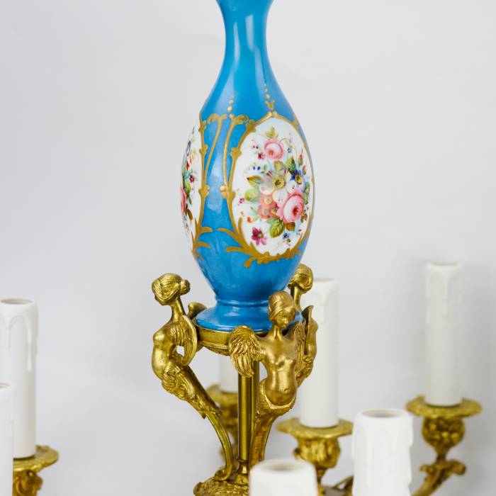 A 15-candle chandelier in the Louis XVI style. Sevres. 