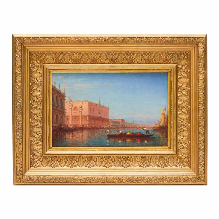 CHARLES-CLÉMENT CALDERON (1870–1906). VUE DU PALAIS DES DOGES ET DE LA PLACE SAINT-MARC À VENISE  FRANCE / VENISE, FIN XIXᵉ – DÉBUT XXᵉ SIÈCLE