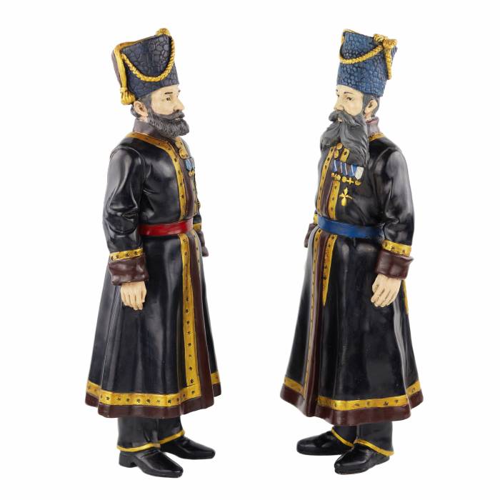PAIR OF BRONZE FIGURES OF THE IMPERIAL FAMILY’S COSSACK GUARDS RUSSIA, ST PETERSBURG, 1912