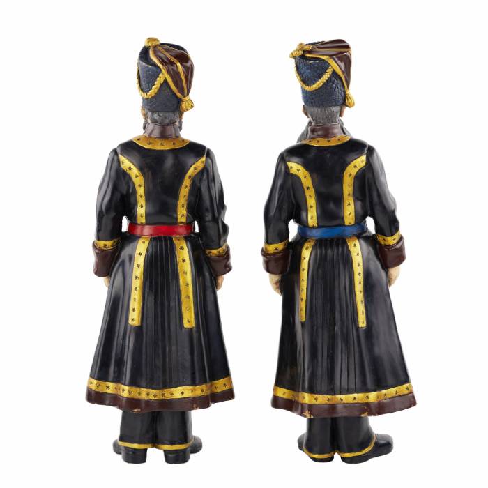 PAIR OF BRONZE FIGURES OF THE IMPERIAL FAMILY’S COSSACK GUARDS RUSSIA, ST PETERSBURG, 1912