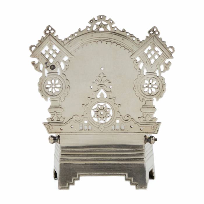 SILVER THRONE-FORM SALT CELLAR IN THE HISTORICISM STYLE RUSSIAN EMPIRE, MOSCOW, 1891